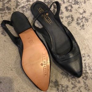 Great black leather  flat *NEW* never worn